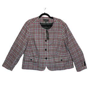 Talbots Woman Petites Wool Plaid Button Front Jacket NWT Sz 22WP Multicolor